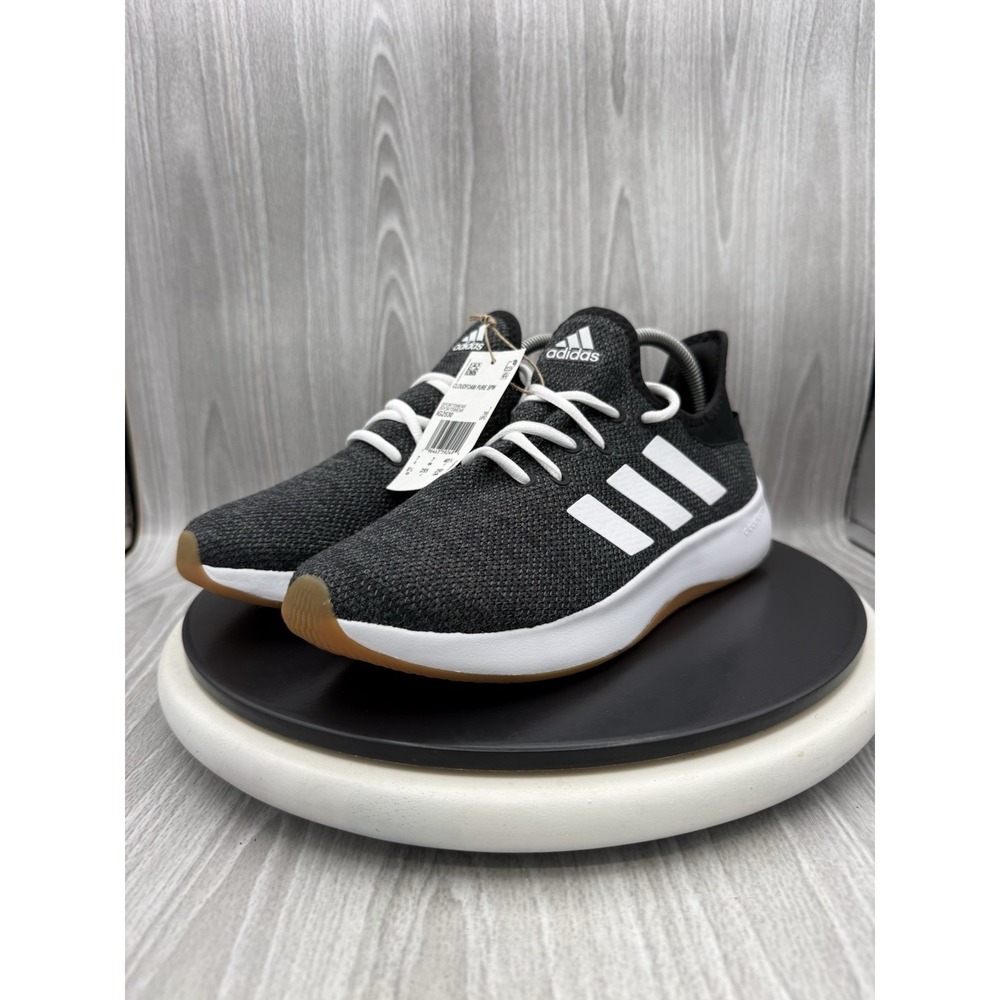 Adidas Cloudfoam Pure SPW Womens Size 8.5 Black White Gum Running Shoes IG2530
